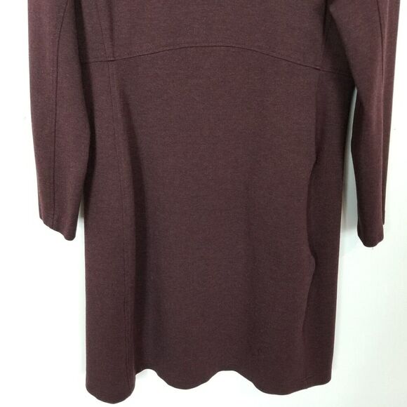 Duluth Trading Co. Women's Wearwithall Ponte Knit Long Sleeve Dress Sz L Maroon - Picture 3 of 7